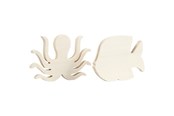 Treleker - Creativ Company Wooden Sea Creatures Octopus and Fish 2pcs. - 57976