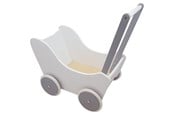 Dukker, Bamser & Utstyr - Playwood Doll's pram white/silver - PW2352