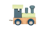 Treleker - Small Foot - Wooden Letter Train Polar - Locomotive Blue Green - 12 pieces - 12566-display12
