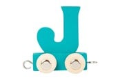 Treleker - Small Foot - Wooden Letter Train Blue - J - 12 pieces - 10360-display12