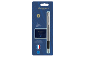 Skrive- & Tegneverktøy - Waterman Allure Stainless Steel Fountain pen F Blue ink + ink refills 6-Pack - 2135211