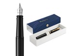Skrive- & Tegneverktøy - Waterman Impression Black Lacquer G.T. Fountain pen F Blue ink - 2225499