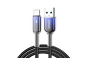 USB - Joyroom S-A42 Crystal-Clear Series 3A USB-A - Lightning cable 1.2m - black - S-A42_AL_B