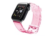 Smartklokke - Tilbehør - Hurtel Silicone Strap Bracelet Bracelet Strap Light for Apple Watch 38 / 40 mm - Red - 5907769332791
