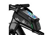 Sykkelutstyr - Rockbros 029-1BK bicycle bag for frame with phone cover - black - Rockbros-029-1BK