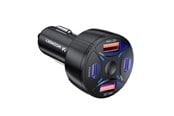 Mobil - Adaptere og ladere - Wozinsky WLS-04 Car Charger 60W 2xUSB-C 2xUSB-A - Black - 5907769385063