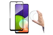 Mobil - Beskyttelsesglass - Wozinsky Full Cover Flexi Nano Glass Film Tempered Glass with Frame Samsung Galaxy A22 4G Black - 9111201943599