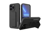 Mobil - Deksel og etui - Wozinsky Kickstand Case Silicone Case with Stand iPhone 13 mini Black - 9145576234242