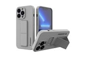 Mobil - Deksel og etui - Wozinsky Kickstand Case Silicone Case with Stand iPhone 13 mini gray - 9145576234259
