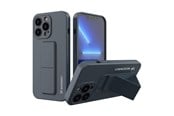 Mobil - Deksel og etui - Wozinsky Kickstand Case Silicone Case with Stand iPhone 13 Mini Navy Blue - 9145576234273