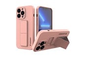 Mobil - Deksel og etui - Wozinsky Kickstand Case Silicone Case with Stand iPhone 13 mini pink - 9145576234297