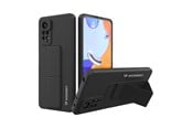 Mobil - Deksel og etui - Wozinsky Kickstand Case Silicone Case with Stand Case for Xiaomi Redmi Note 11 Pro Black - 9145576247471
