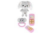 Babyleker - Toi-Toys Little Stars Baby Cuddly Toy Plush Rabbit with Rattle and Telephone 3-piece. - 72808Z