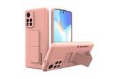 Mobil - Deksel og etui - Wozinsky Kickstand Case Silicone Case with Stand Case for Xiaomi Poco M4 Pro 5G Pink - 9145576247549