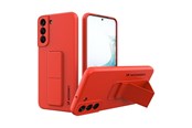 Mobil - Deksel og etui - Wozinsky Kickstand Case Silicone Case with Stand Samsung Galaxy S22+ Case Red - 9145576247655