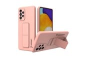 Mobil - Deksel og etui - Wozinsky Kickstand Case Silicone Case with Stand Samsung Galaxy A73 Case Pink - 9145576247785