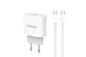 Mobil - Adaptere og ladere - Dudao A14EUC PD 20W USB-C Wall Charger with Cable - White - 6976625332984