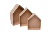Arts & Crafts - Tilbehør - Colorations - Paper Mache Houses 3 pcs. - 46EN01