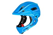 Sykkellys - Wozinsky Fullface Children's Bicycle Helmet with USB Rear Light 52-56 cm - Blue - 5907769380990