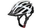 Sykkellys - Wozinsky MTB Bike Helmet with Detachable Visor and USB Rear Light 57-62 cm - Black & White - 5907769380891