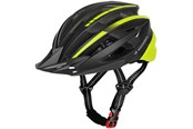 Sykkellys - Wozinsky MTB Bike Helmet with Detachable Visor and USB Rear Light 54-57 cm - Black & Yellow - 5907769380884