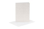 Blokker & Notisbøker - Creativ Company Cards and Envelopes 10.5x15cm Glitter White - 4 pcs. - 23028