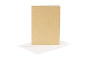 Hobbyartikler - Creativ Company Cards and Envelopes 10.5x15cm Glitter Gold - 4 pcs. - 23023