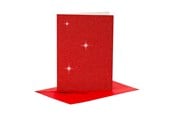 Blokker & Notisbøker - Creativ Company Cards and Envelopes 10.5x15cm Glitter Red - 4 pcs. - 23025