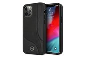 Mobil - Deksel og etui - Mercedes Leather Perforated Area Case for iPhone 12 Pro Max - Black - 3666339013196