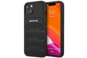 Mobil - Deksel og etui - Mercedes AMG Leather Debossed Lines Case for iPhone 14 Plus - Black - 3666339071394