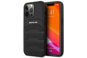 Mobil - Deksel og etui - Mercedes AMG Leather Debossed Lines Case for iPhone 14 Pro Max - Black - 3666339071417