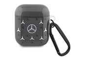 Mobil - Deksel og etui - Mercedes Large Star Pattern Case for AirPods 1 / 2 - Black - 3666339094508