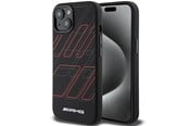 Mobil - Deksel og etui - Mercedes AMG Silicone Large Rhombuses Pattern MagSafe Case for iPhone 15 Plus / 14 Plus - Black - 3666339141172