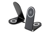 Mobil - Adaptere og ladere - Mercedes  Silver Stars MagSafe Foldable Induction Charger 2in1 15W - Black - 3666339169848