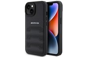 Mobil - Deksel og etui - Mercedes AMG Leather Debossed Lines Case for iPhone 15 Plus - Black - 3666339170721