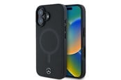 Mobil - Deksel og etui - Mercedes Plain Smooth Leather MagSafe Case for iPhone 16 - Black - 3666339312701