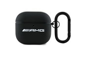 Mobil - Deksel og etui - Mercedes AMG Leather White Logo Case for AirPods 4 - Black / White - 3666339397463