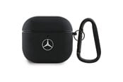 Mobil - Deksel og etui - Mercedes Leather Metal Logo Case for AirPods 4 - Black - 3666339397500