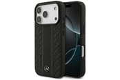 Mobil - Deksel og etui - Mercedes Leather Laurel Leaves Stripes MagSafe Case for iPhone 17 Pro - Black - 3666339506247