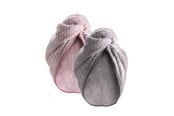 Personlig pleie - PARSA 2 x microfiber hårturban - Grå og rosa - P00002800-111