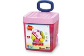 Babyleker - Ecoiffier Pink trolley bricks 40 pieces - 7828