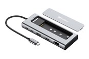 Dokkingstasjon - Sandberg USB-C 6in1 Travel Dock SSD Case - 136-82
