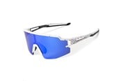 Sykkelutstyr - Rockbros Polarized Cycling Glasses with UV Protection and Corrective Insert Blue Lenses - White - 8386824303780