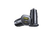 Mobil - Adaptere og ladere - Baseus GoTrip USB-C / USB-A 30W Car Charger - Black - C00072300123-00