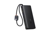 Nødlader - Baseus EnerFill FC41 25000mAh 145W Power Bank with Digital Display and Built-in Dual USB-C Cable - Black Nødlader - Svart - 25000 mAh - E0028H03