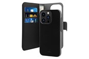 Mobil - Deksel og etui - Puro Wallet Detachable MagSafe 2in1 Eco Leather Case with Flip and Wallet for iPhone 14 Pro Max - Black - IPC14P67BOOKC3BLK