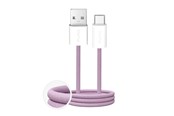 USB - Puro Fabrik 2.0 10W USB-A - USB-C Braided Cable 1.5 m - Pink - PUCAC10WFABK415MTPNK