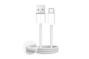 USB - Puro Fabrik 2.0 10W USB-A - USB-C Braided Cable 1.5 m - White - PUCAC10WFABK415MTWHI
