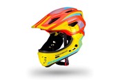 Sykkelutstyr - Rockbros TT-32SOYB-M children's bicycle helmet with detachable chinbar size M - yellow-orange - TT-32SOYB-M