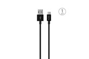 USB - Puro White USB-A USB-C 1m Cable - Black - PWCUSBCBLK